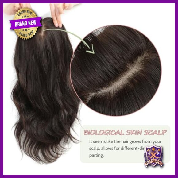 14 Inch Human Hair Topper with Silk Base for Thinning Hair